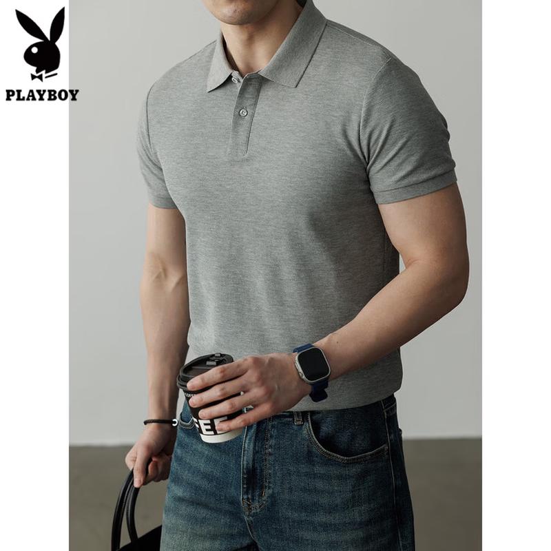 PLAYBOY Men's Pure Cotton Business Casual Polo Shirt