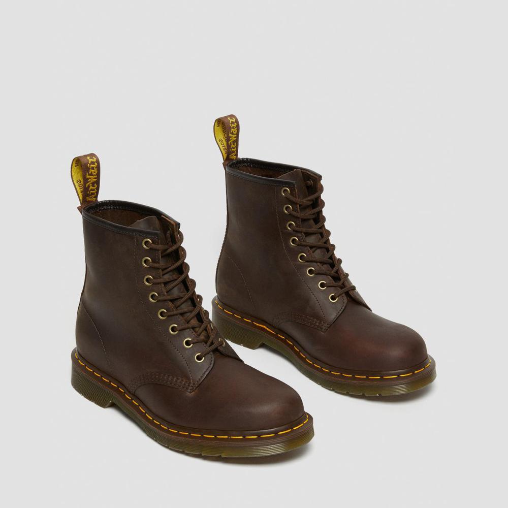 Boots Dr. Martens Dark Brown Crazy Horse Leather 1460 Smooth