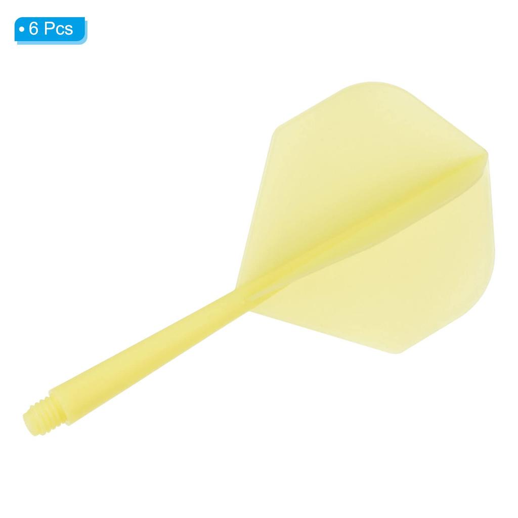 PATIKIL Leichtes Dartpfeil-Flügelset (6-teilig, Gelb) mit integriertem Dartschaft und Flights