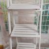 Foldable White Pine Wood Flower and Shoe Stand - Floor-Standing 4-Layer Multi-Use Rack