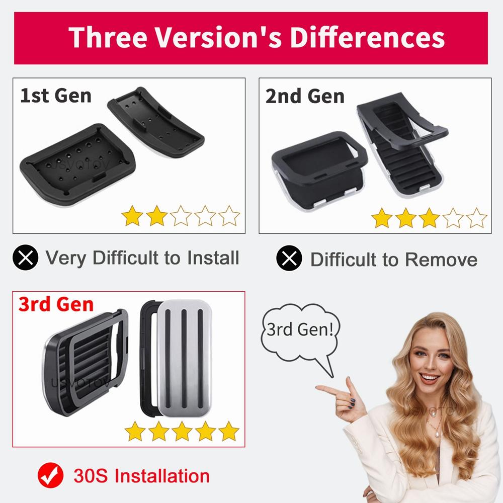 30S Easy Install Performance Pedal Pads Cover Foot Aluminum Non-Slip Pedals Accessories for Tesla Model Y 3 Highland 2025 2025