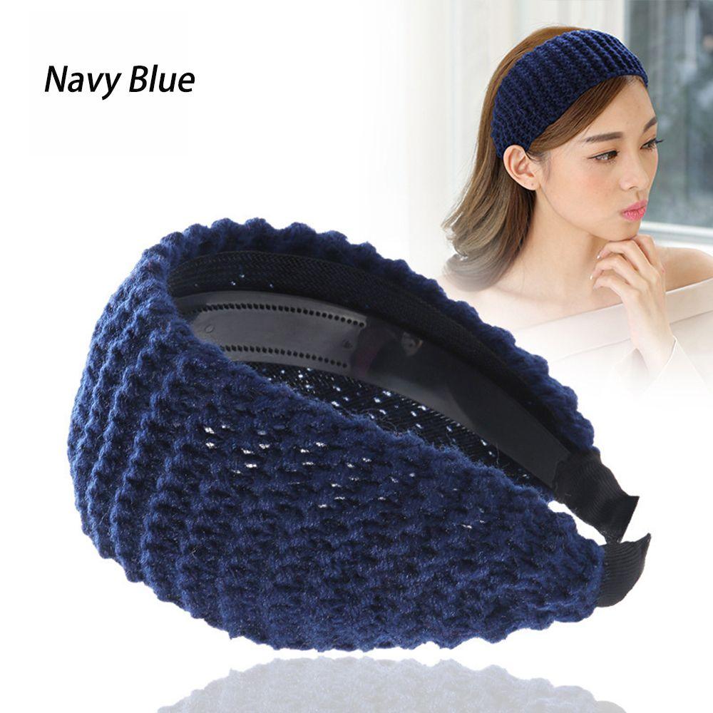 Women Wide Winter Handmade Headwear Wool Knitted Headband Hair Accessories Head Wrap
