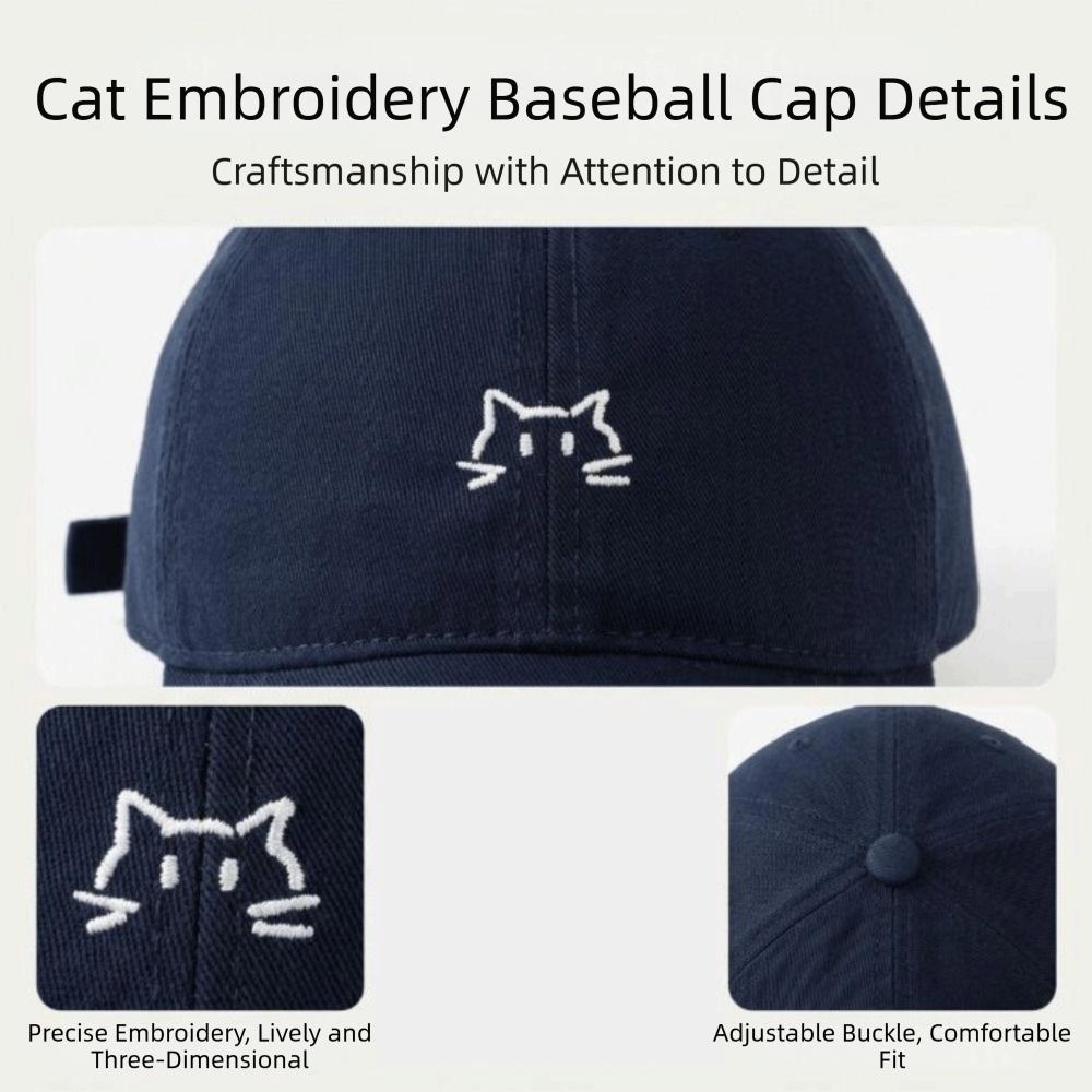Washed Cotton Peaked Cap Wide Brim Curved Brim Cap New Baseball Cap  For Men Women