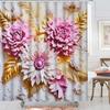 3D Floral Shower Curtain: Embrace The Stunning Design, Soft Fabric, And Luxurious Vibes For Your Elegant Bathroom