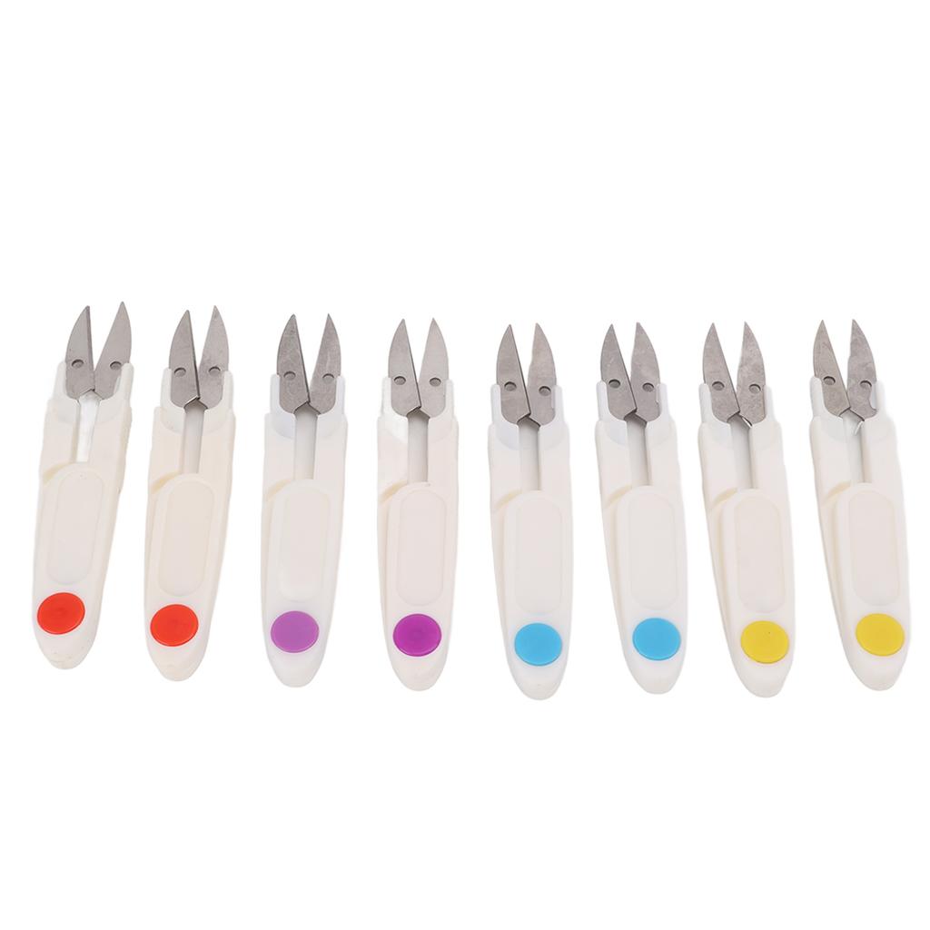 8Pcs Thread Snips Safety Cover Spring Action Lightweight Durable Portable Wide Application Thread