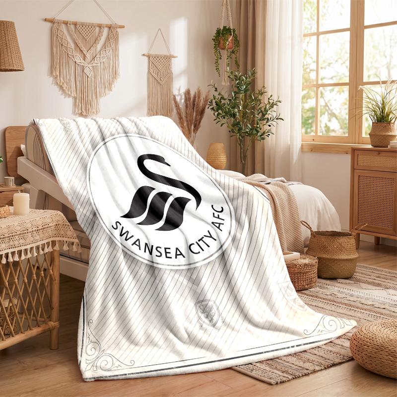 Coperta in Pile a Tema Swansea City Morbida e Accogliente in Peluche per Camera da Letto Divano Viaggio