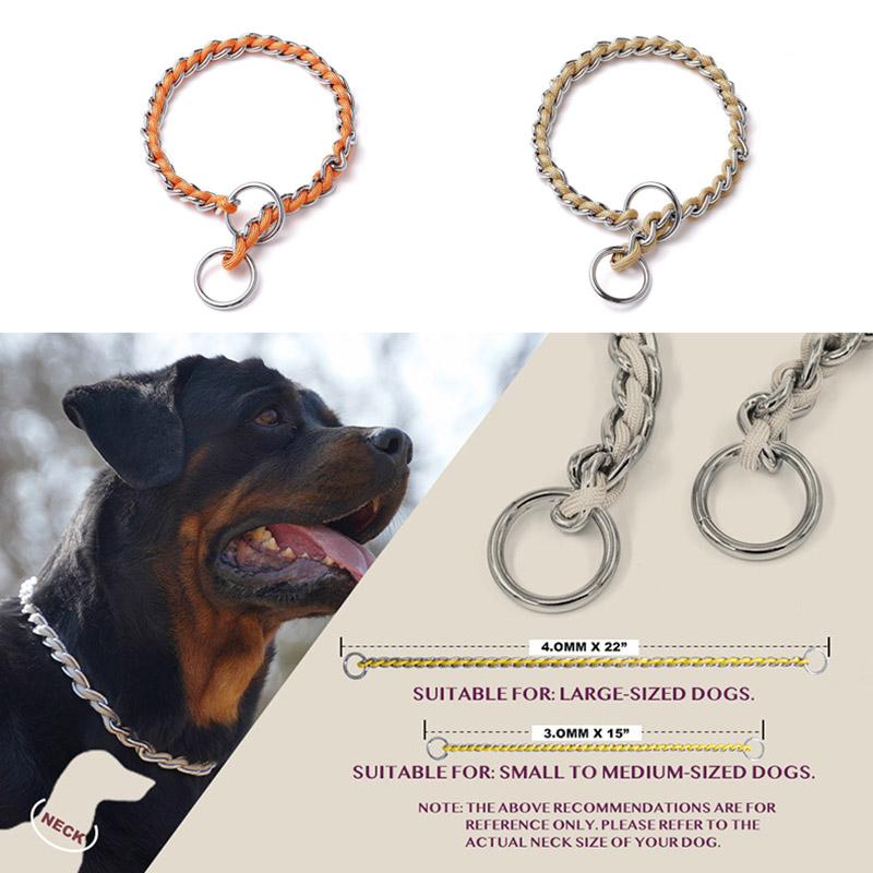 Walking Dog Leash With Continuous Bite Resistance P-Chain P-Shaped rope Collar Anti Bite Break Medium-Sized Large Dog Pet Chain