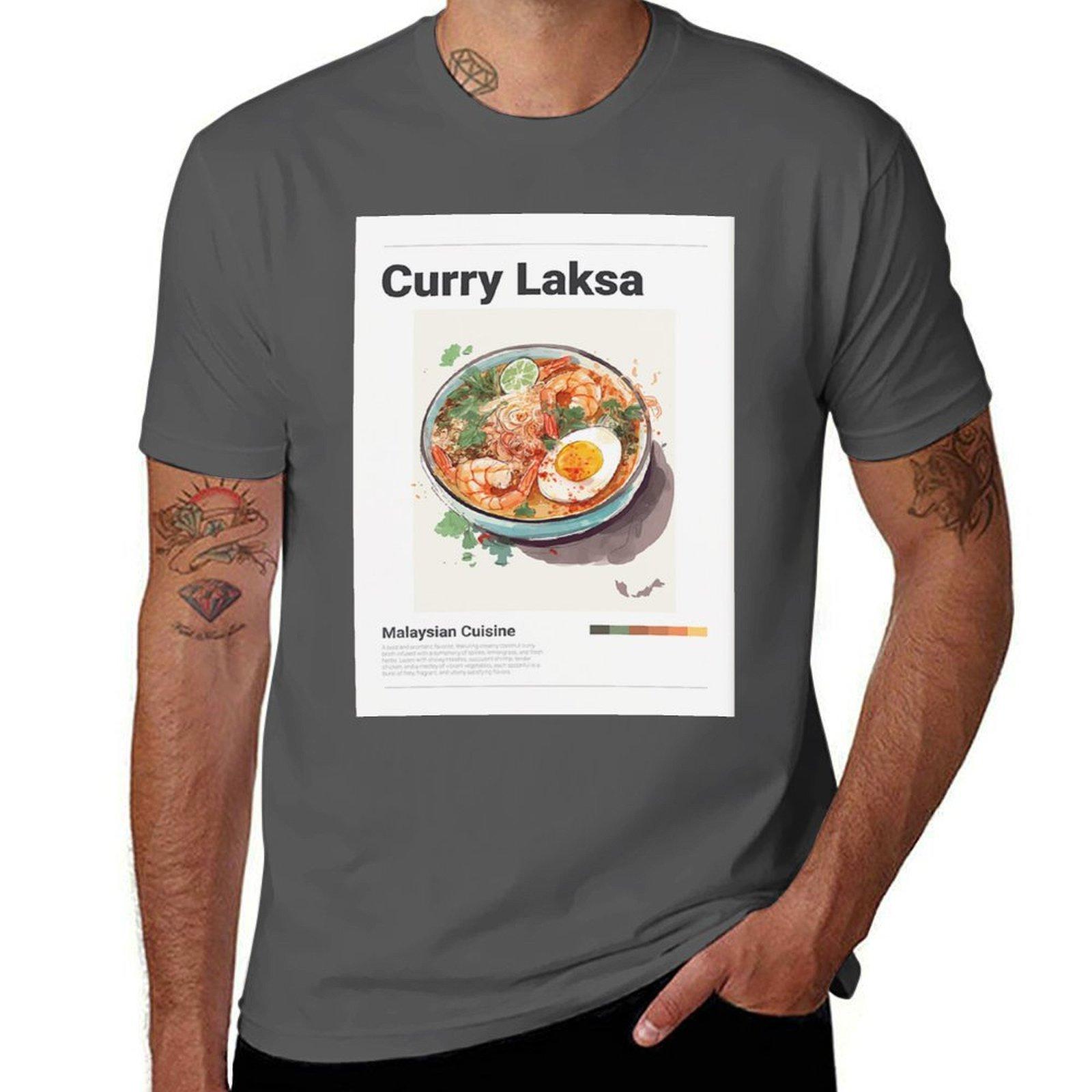 

Curry Laksa T-Shirt essential t shirt t shirts for man cotton soft man t shirt graphic T-Shirt 4XL