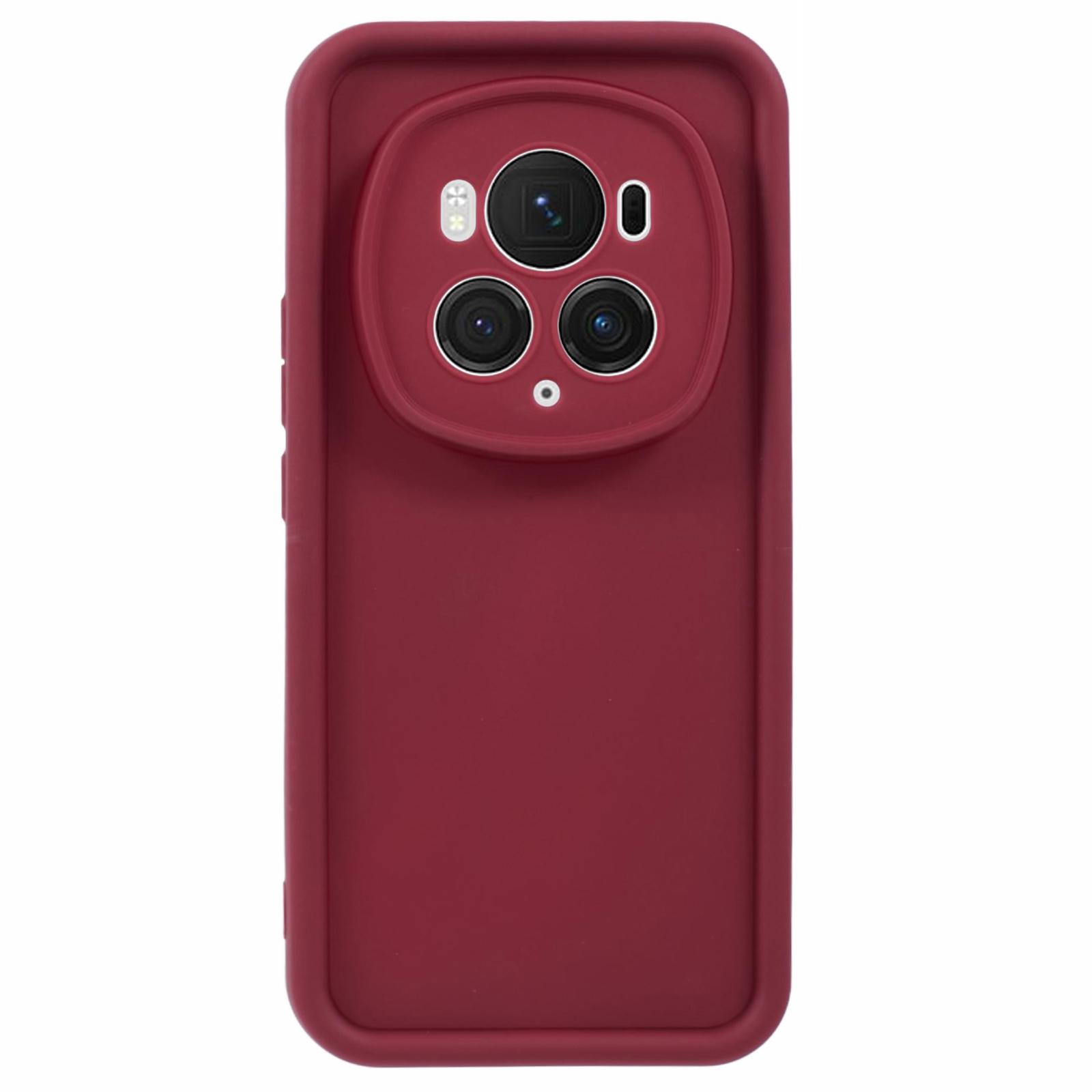 

For Honor Magic6 Pro 5G Case Precise Lens Cutout Soft TPU Anti-Drop Matte Phone Cover Wine Red