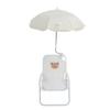 Kids Beach Chair with Umbrella Cute Cartoon Animal Print Foldable Portable Baby Camping Chair for Outdoor Activities