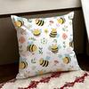 Buzzing little bee Cushion Cover Reversible Soft Durable Pillow Cover Home  Car MultiScene Use for Daily Comfort