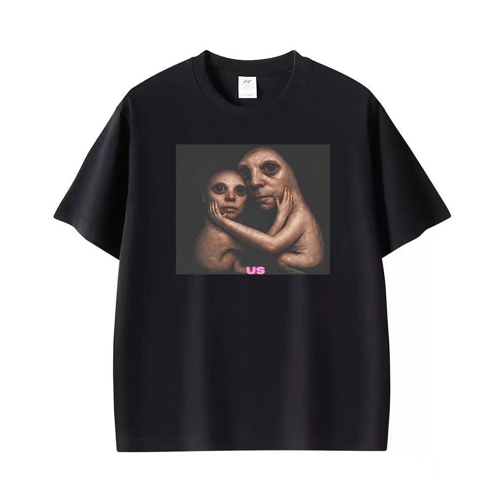 Funny Ai Hugging Meme Us Graphic T Shirts Unisexs Clothing Summer Fashion Classic Tshirt 100 Cotton Oversized T Shirt Streetwear