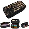 Camo With American Flag And Deer Hunting Pencil Case for Students School Pen Box Pencil Bag Stationery Supplies Pen Holder Bag