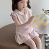 Mädchen Sommer Weste Set Kinder Spitze Ärmellos Zweiteiler Baby Sommerkleidung Trendig