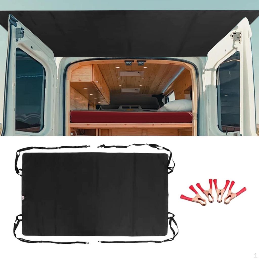 RV Heckschuppen-Tür-Markisen-Abdeckung für VW T5/T6 Campervan Leichtgewicht Schwarz