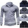 Men's Winter Zip Up Jacket With Stand Collar Ideal For Gym And Outdoor Activities