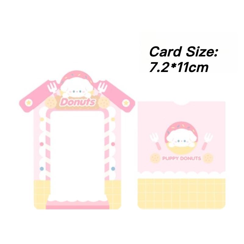 

Kawaii Animal House PVC Card Holder with Chain Cartoon Puppy Photo Frame Kpop Idol Card Protective Case Mini Girls Bag Pendant