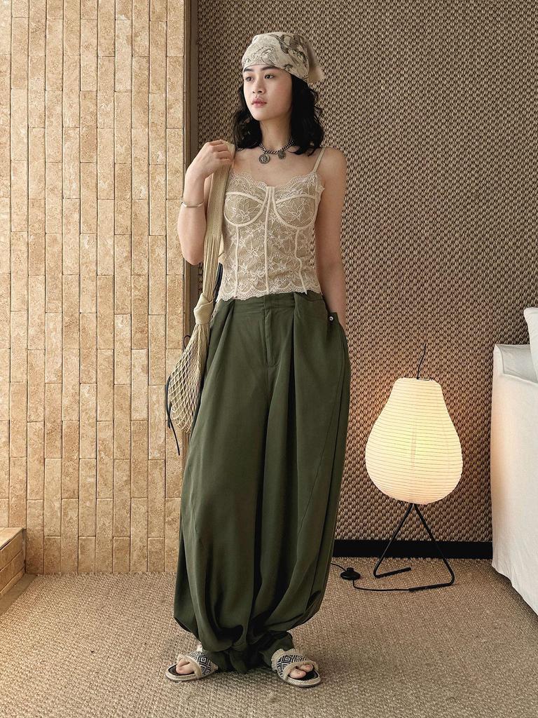French Lace Boning Strap Camisole - Spring/Summer Slimming Textured Top for Women