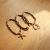 Charm Starfish Pendant Necklace Exaggerated Leopard Cloth Strip Necklace  Collarbone Chain