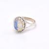 Opalite 925 Sterling Silver Ring, Oval Gemstone Handmade Women Boho Ring Jewelry