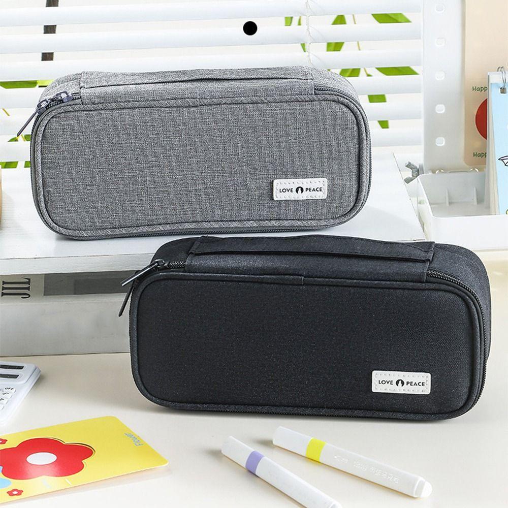 Portable Stationery Organizer Simple Pen Storage Bag Multifunctional Pencil Case School Supplies