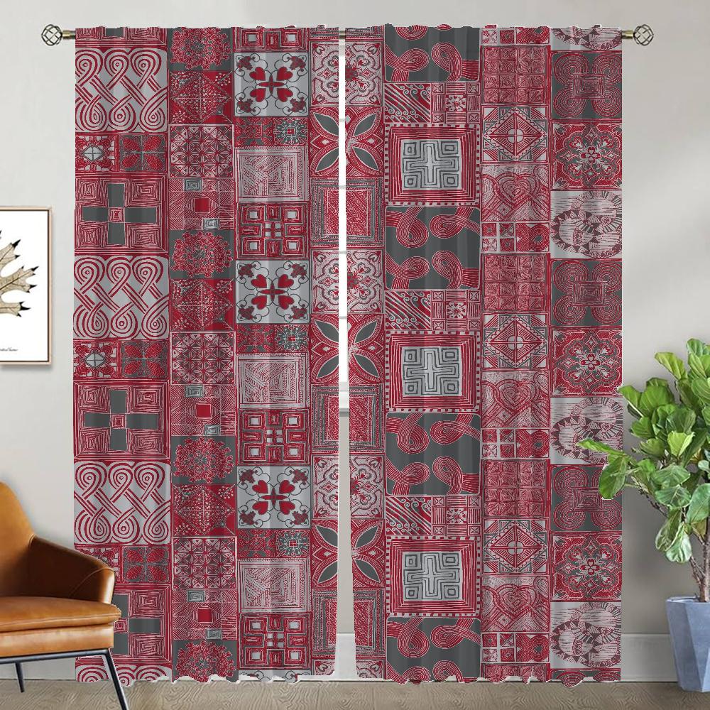 

Bohemia Room Curtains Living Window Curtain Tulle Bedroom Halloween Decoration Partition Shades Kitchen Elegant Made Of Polyester Great Treatment W100*H130(CM)-Grommet top&2PCS