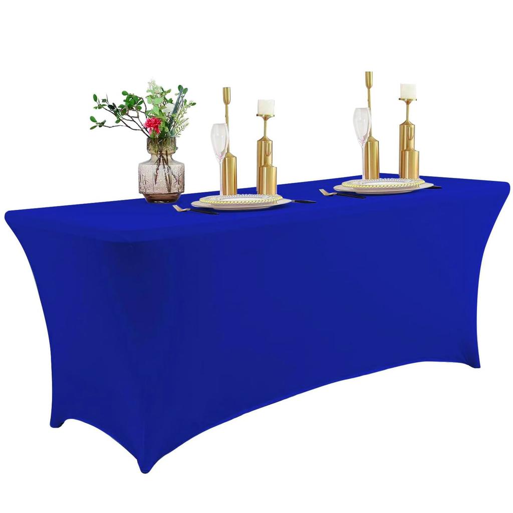 4/6FT Table Cloth for Rectangular Stretch Spandex Hotel Wedding Table Covers Folding Tablecloth Table Cocktail Table Protector