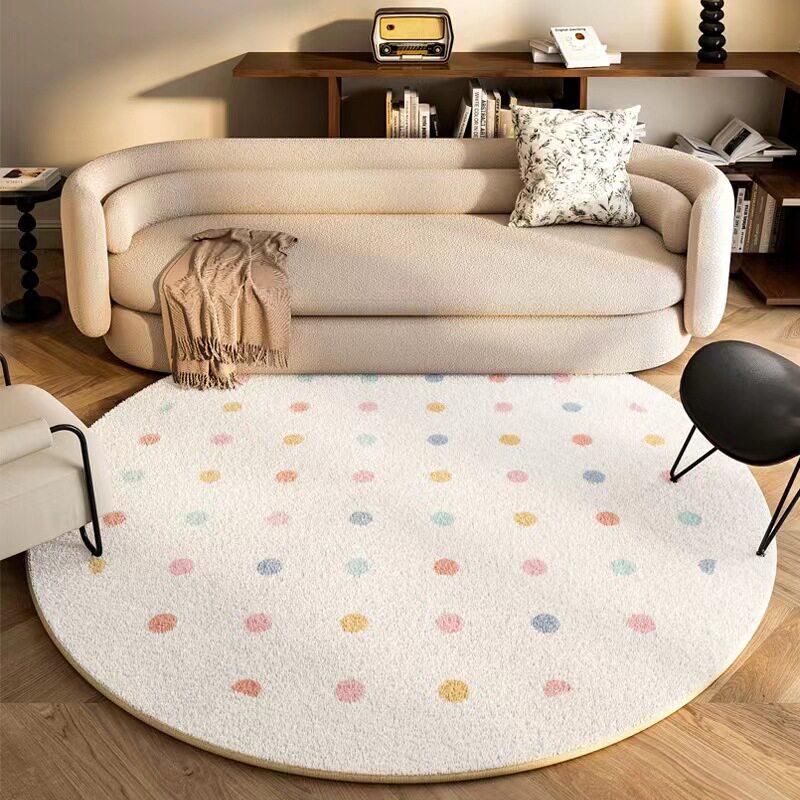 Modern Simple Round Rug Non-Slip Soft Cozy Machine Washable Floor Mat Trendy Look for Study Office Living Room