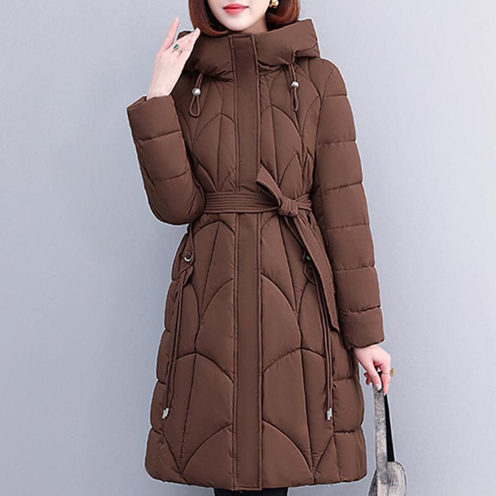 Zimní dámské dlouhé parky s kapucí 2023 Nový silný teplý bavlněný vycpaný kabát s beit zimní bundou pro dámské oblečení