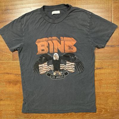 Anine Bing T-shirt Oversize XS Grigia Aquila USA Los Angeles Retro Classico Rock