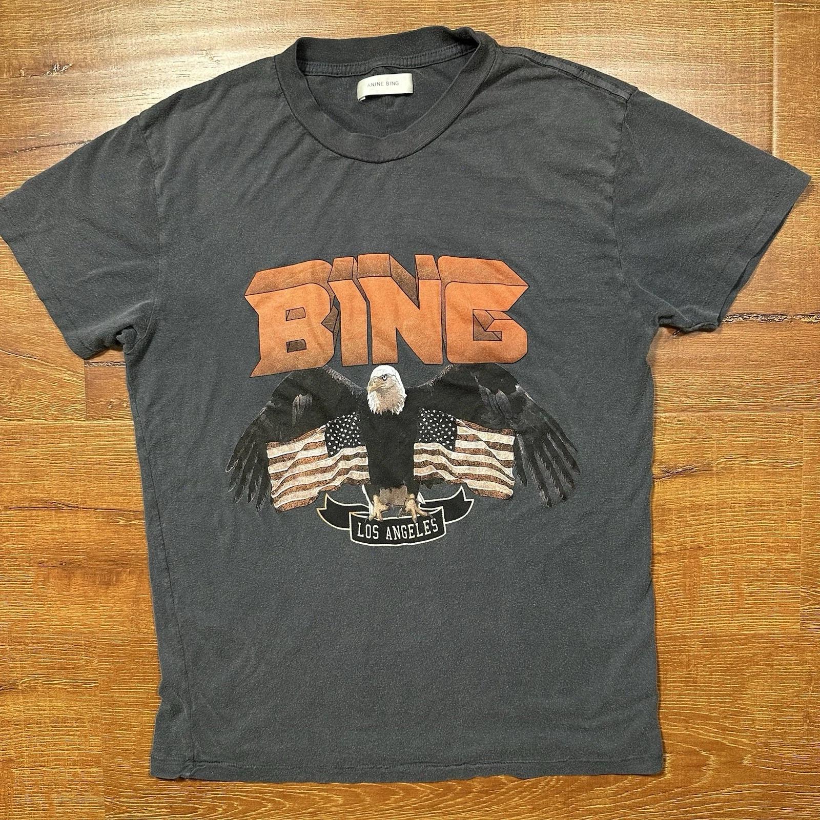 

Anine Bing Oversized T Shirt XS Gray USA Eagle Los Angeles Retro Classic Rock M