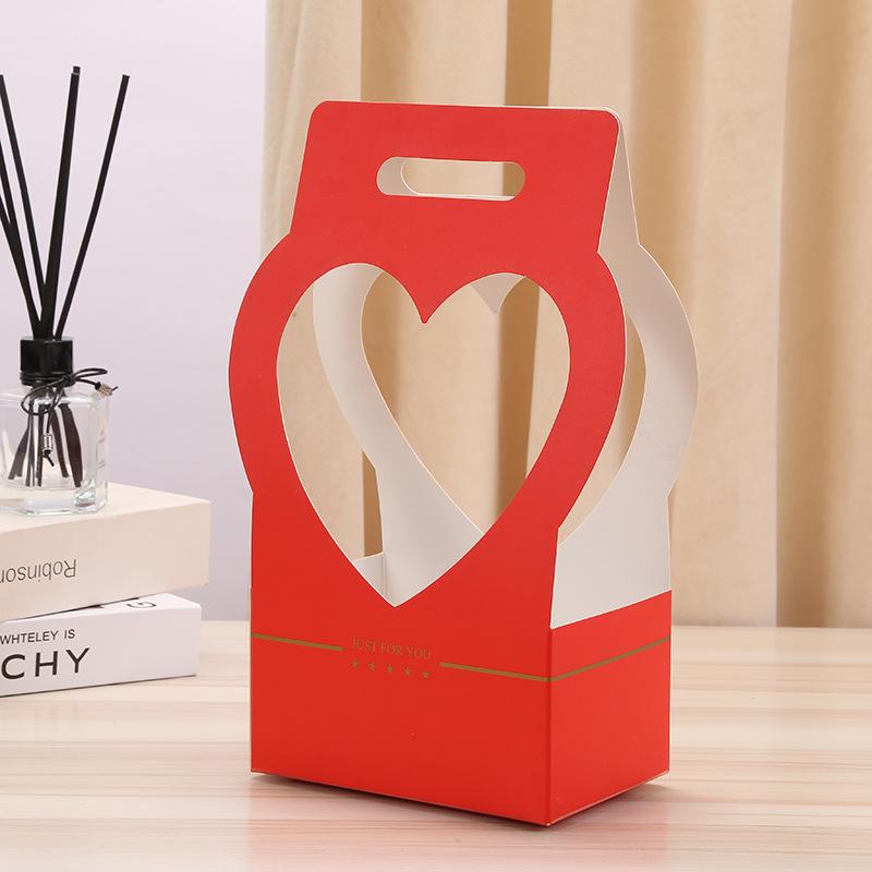 Mother's Day Handheld Flower Basket Hollow - Hearted Flower Arrangement Boxes: Ideal Gift Boxes for Florists and Flower Bouquets On Festive Occasions
