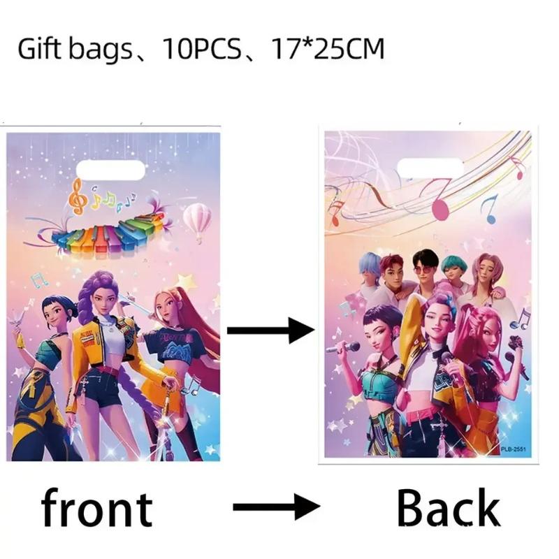 10 ks Kreativní Anime Kpop Lovci Démonů Dárkové Tašky Dětská Narozeninová Oslava Dárková Dekorace Obaly Jednorázové Tašky