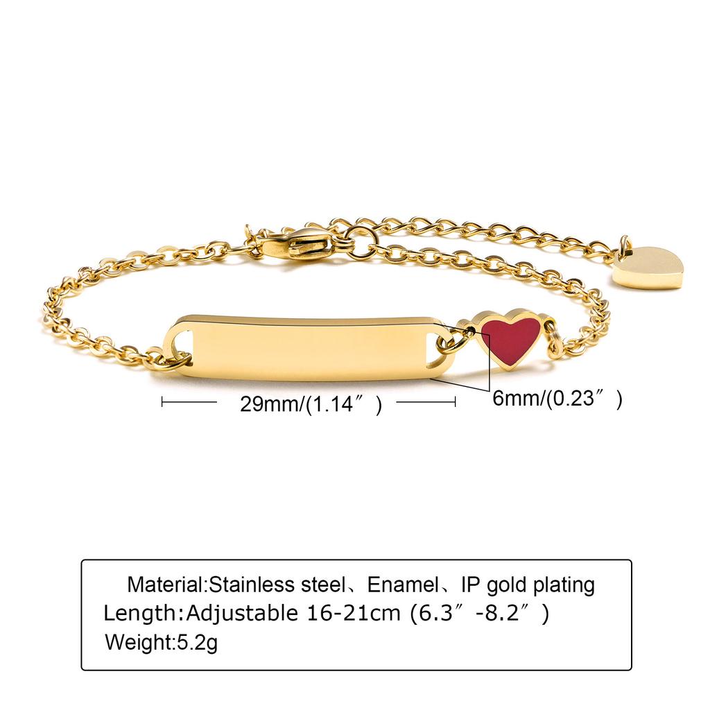 Personalized Name ID Bracelet for Women,Not Allergic Stainless Steel Chain Link with Heart Charm Bracelet,Custom BFF Mom Gifts