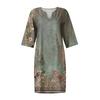 Women's Summer Vintage Floral Print V-Neck Half Sleeve Dress Dresses