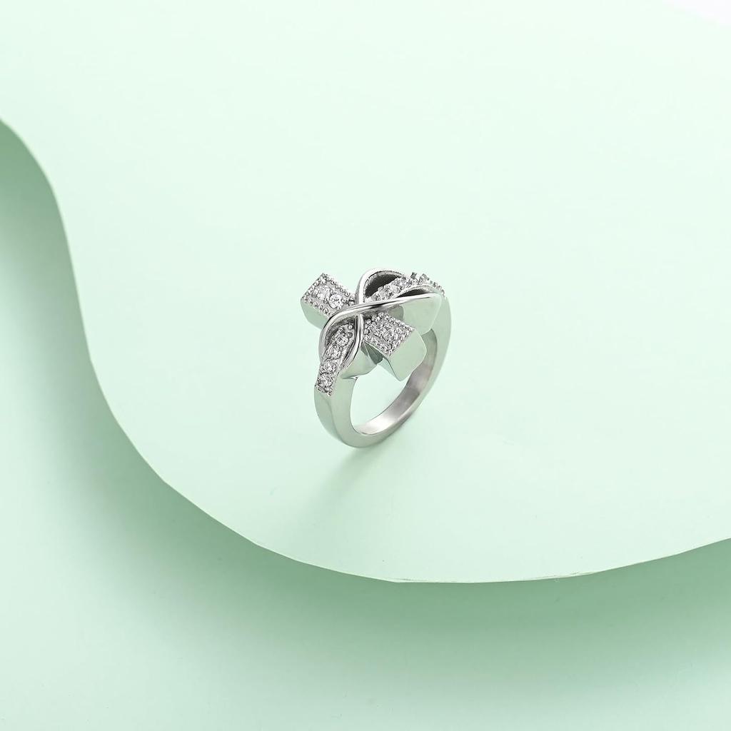 Diamond Cross Urn Ring for Ashes For Women Man, Cremation Urn Ring Finger Ring Hold Loved Ones Ashes