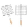 Set de 2 Double Grilles Barbecue Acier Chromé Carré 25x25 cm – Accessoires de Cuisson pour Grill, Viande et Légumes