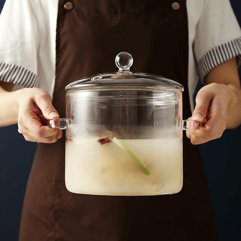 ZISIZ High Borosilicate Glass Stew Pot and Salad Bowl