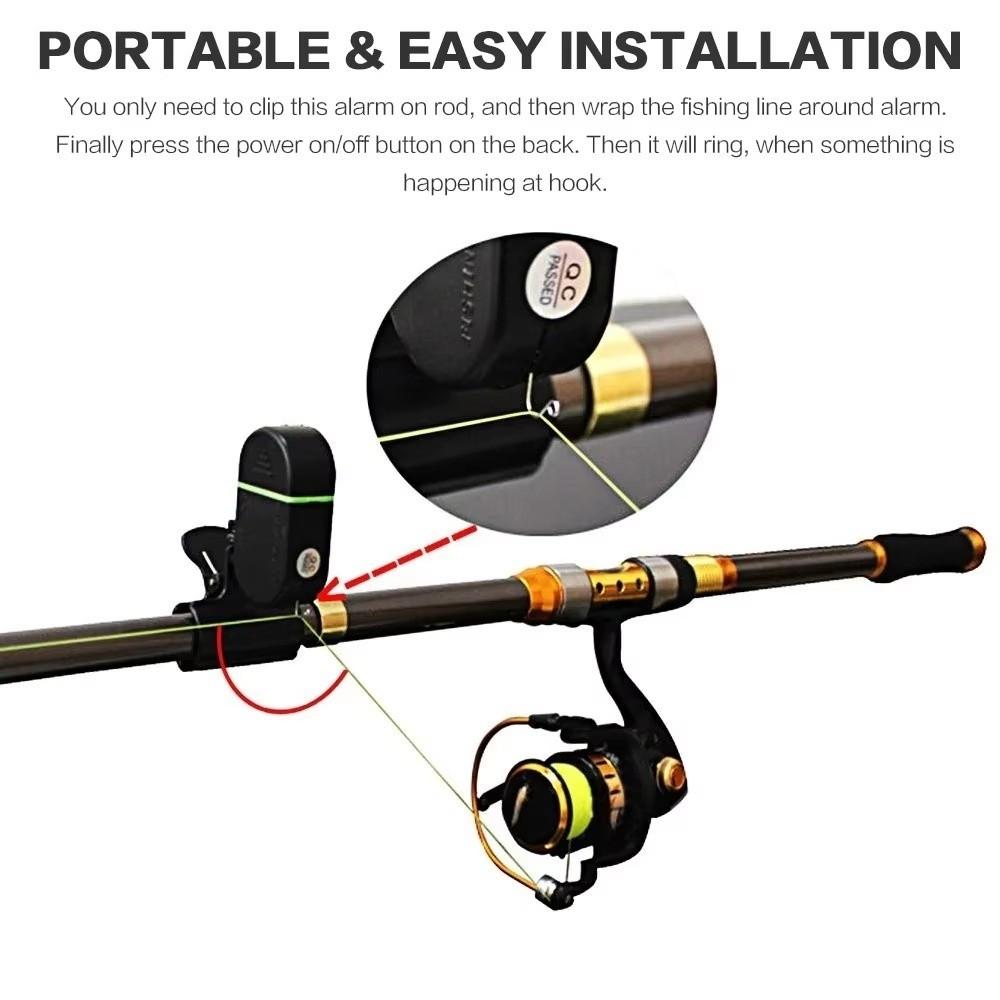 Sound Bell Alert Fish Bite Alert LED Light Indicator Fishing Rod Buzzer Fishing Indicator Night