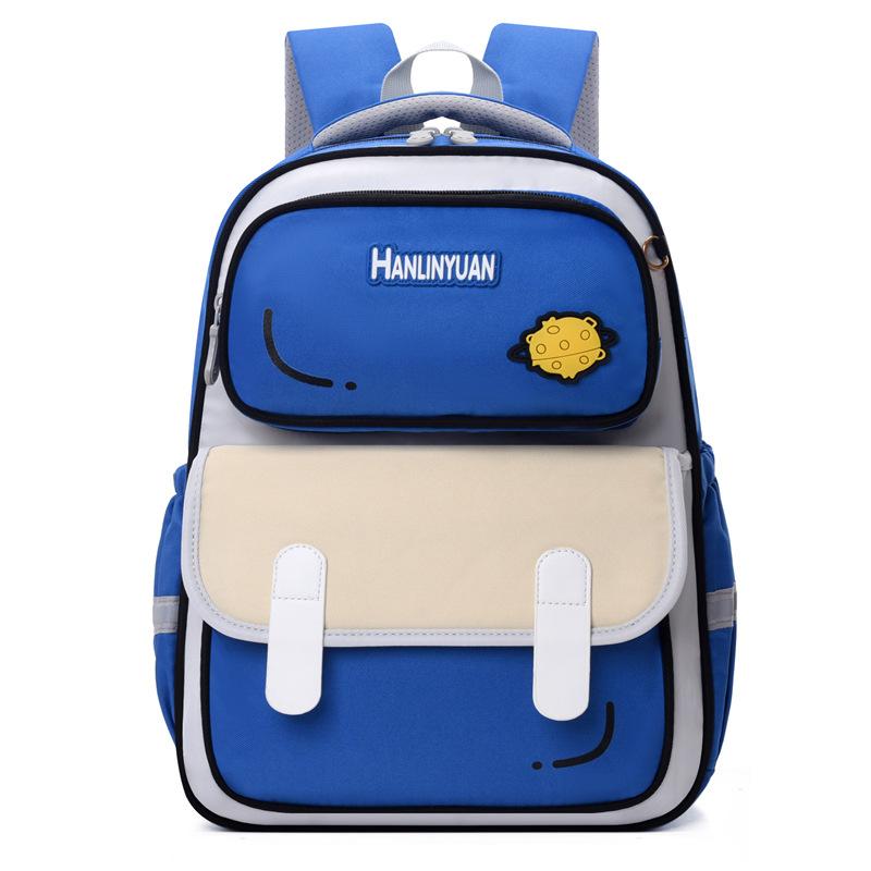 

Large Capacity Casual School Backpack For Kids With Fun Patterns Cartoon синій