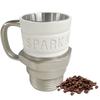 Spark Plug Mug Coffee Cup Stainless Steel+Resin Automotive Themed Industrial Coffee Cup for Car Lover Birthday Gift Drinking Mug