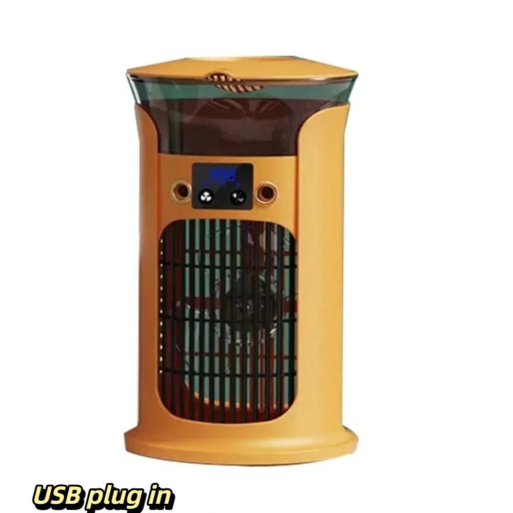 Low Noise Operation USB Fan Silent Timer Cooling Fan Compact Air Conditioner Fan  Home Use жёлтый