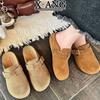Cow Anti-velvet Women's Shoes Autumn New Thick-soled Outer Wear Bag Head Half Slippers One Pedal Single Shoes