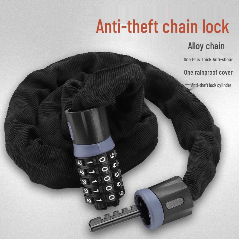 Lishi Carbon Steel 5-Digit Password Bicycle Chain Lock