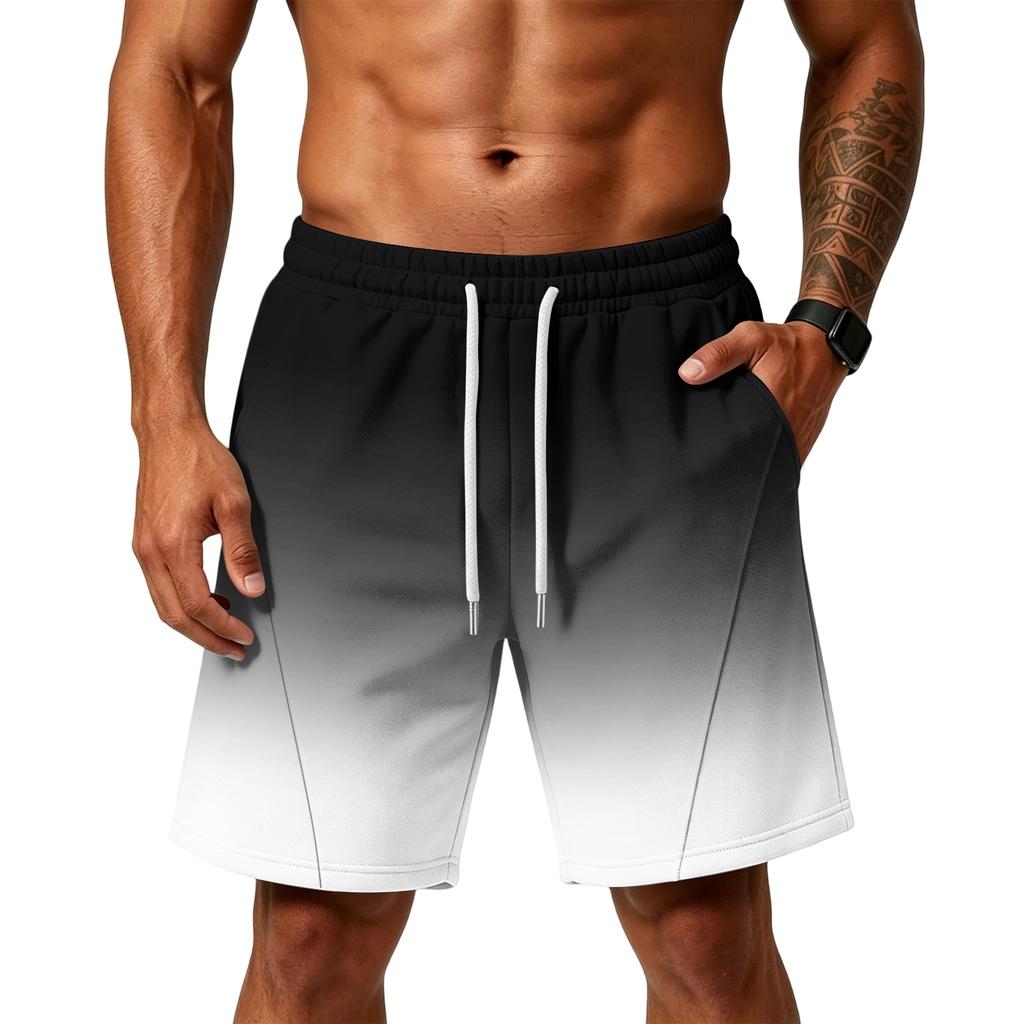 Men's Loose Fit Air Layer Athletic Shorts with Pockets Drawstring Waistband Comfortable Gym Training Beach Casual Shorts