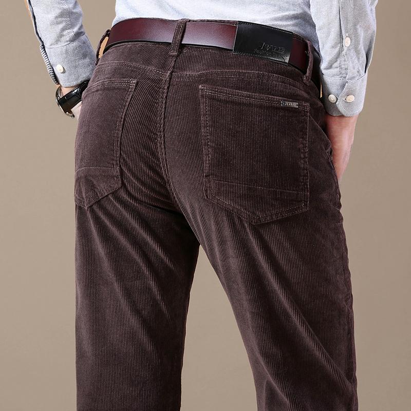 Pantaloni a coste autunnali da uomo in cotone spessi slim dritti elastici pantaloni casual da lavoro moda kaki abbigliamento maschile