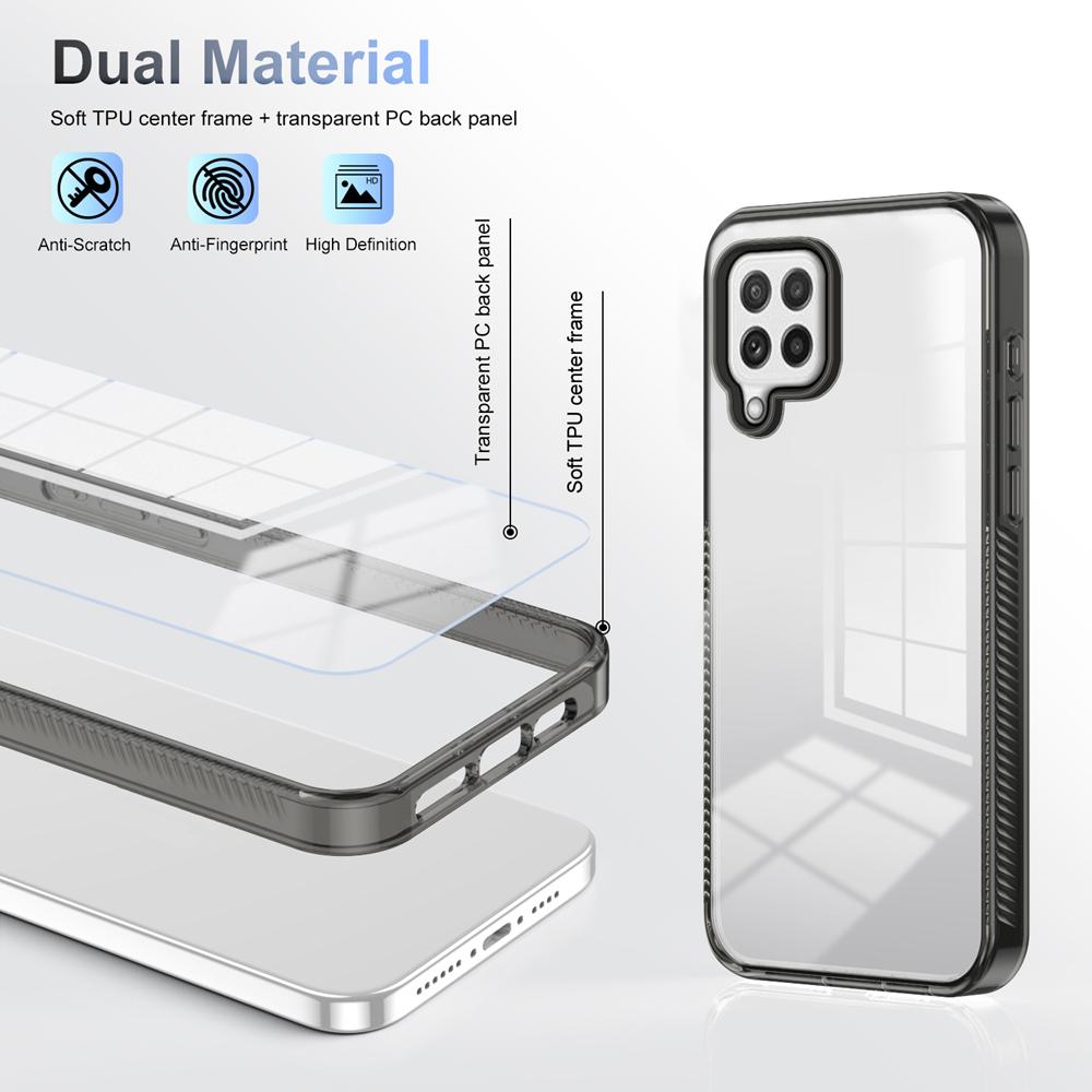 KEYSION Transparent Phone Case for Samsung A22 4G A22 S 5G A12 TPU+PC Anti-slip Clear Shockproof Phone Cover for Galaxy M12 M32