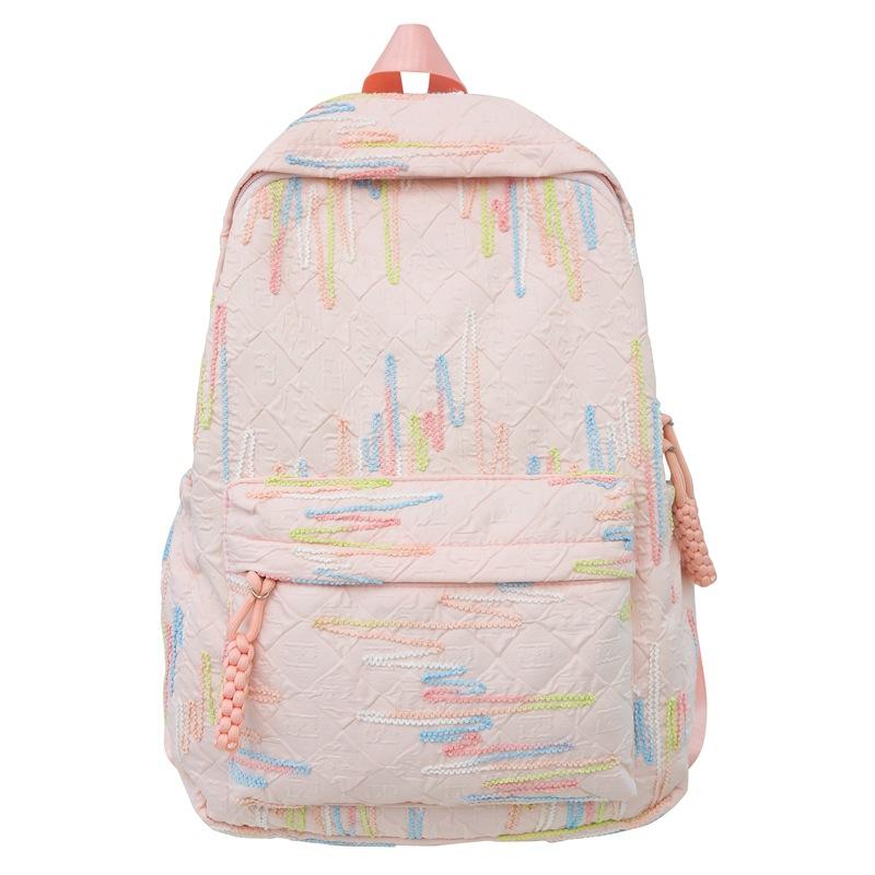 Cute and Simple Backpack for Girls Traveling. It's A Light, Trendy and Fashionable Student Backpack with College Student Prints