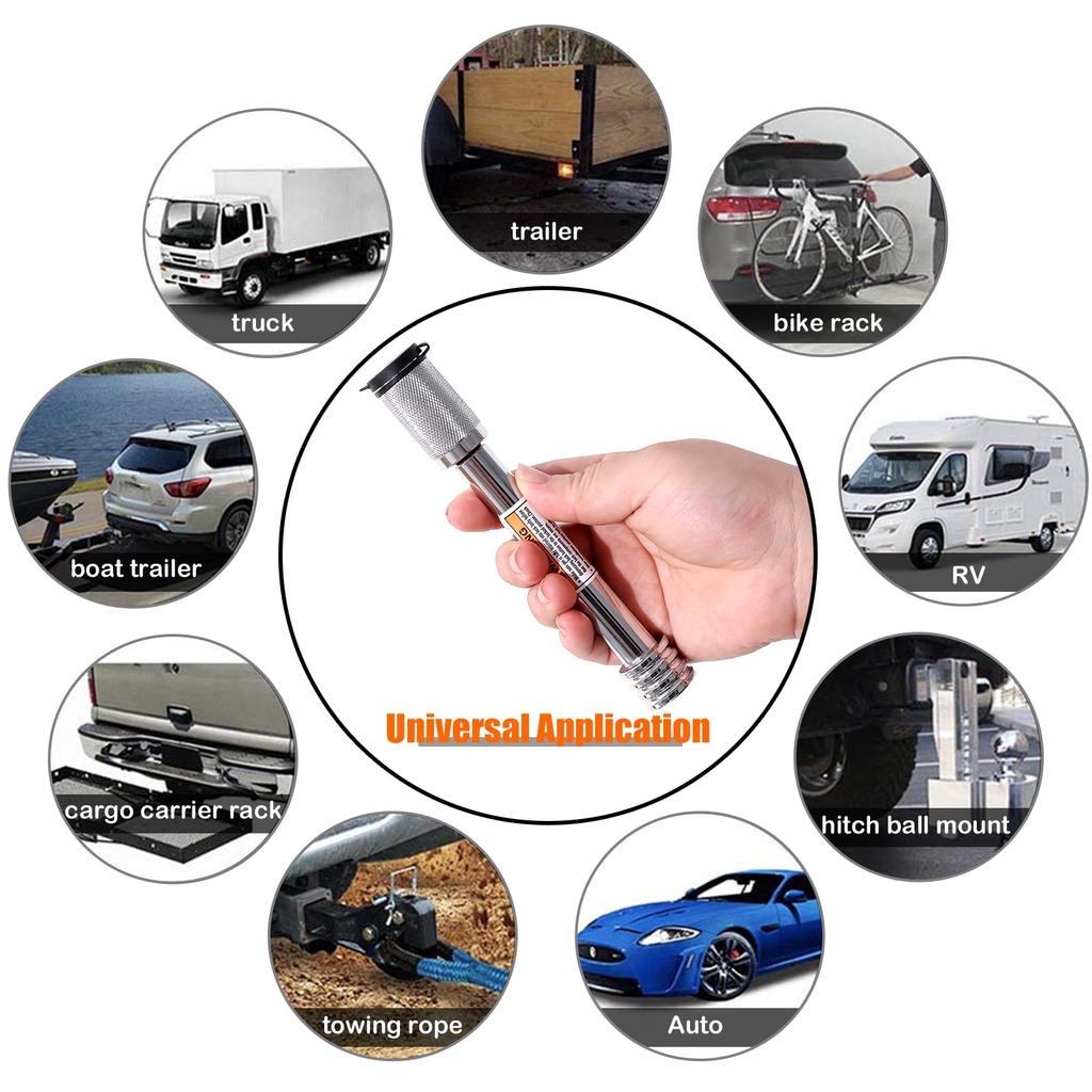 CZC AUTO Trailer Hitch Lock 5/8" Diameter, Locking Hitch Pin 4" Super Extra Long