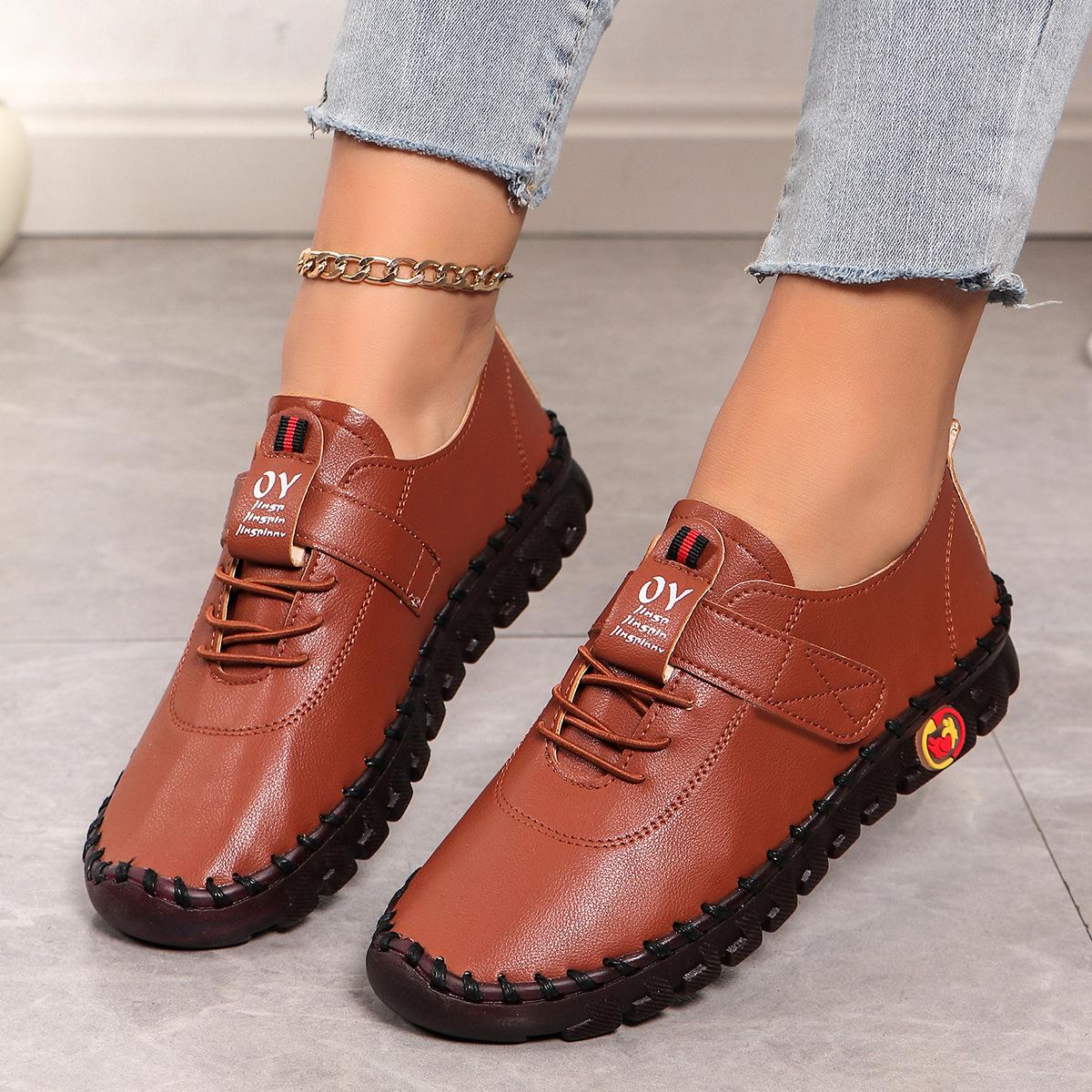 

Spring and Summer 2024 Newsoft-soled Roman Breathable Retro Stitching Muffin Bottom Plus Size WOMEN S Shoes Single 45 красно-желтовато-коричневый